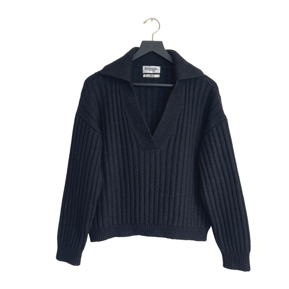Essentiel Antwerp Mohair Blend Fisherman Collar Ribbed Knit...